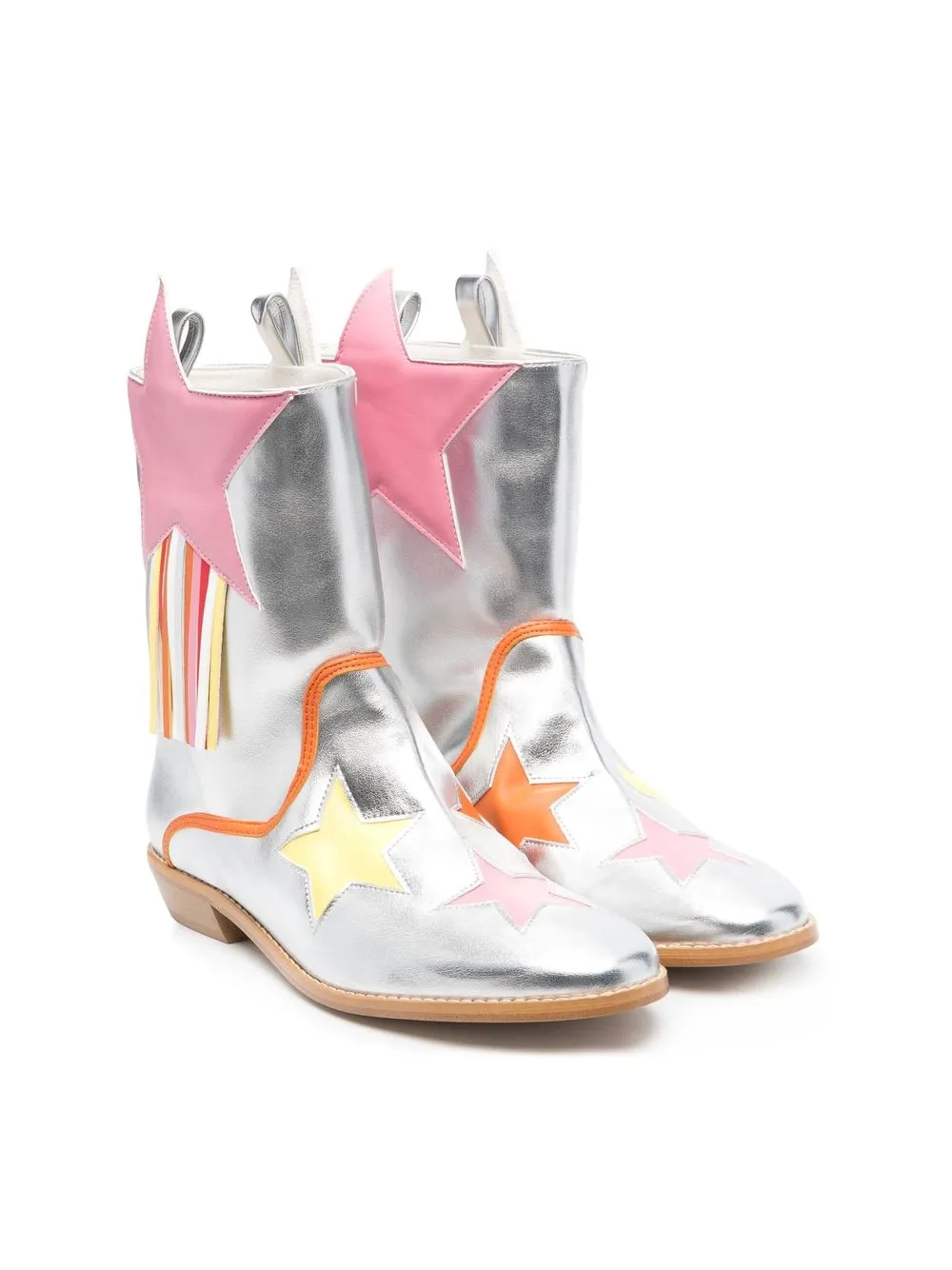

Stella McCartney Kids botas con parches de estrella - Gris