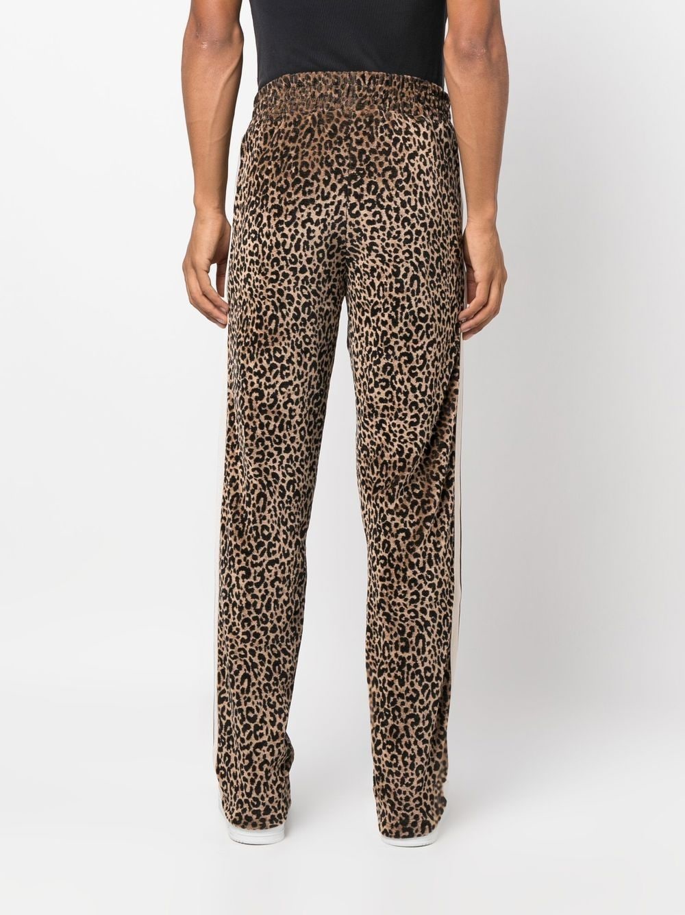 leopard-print track pants