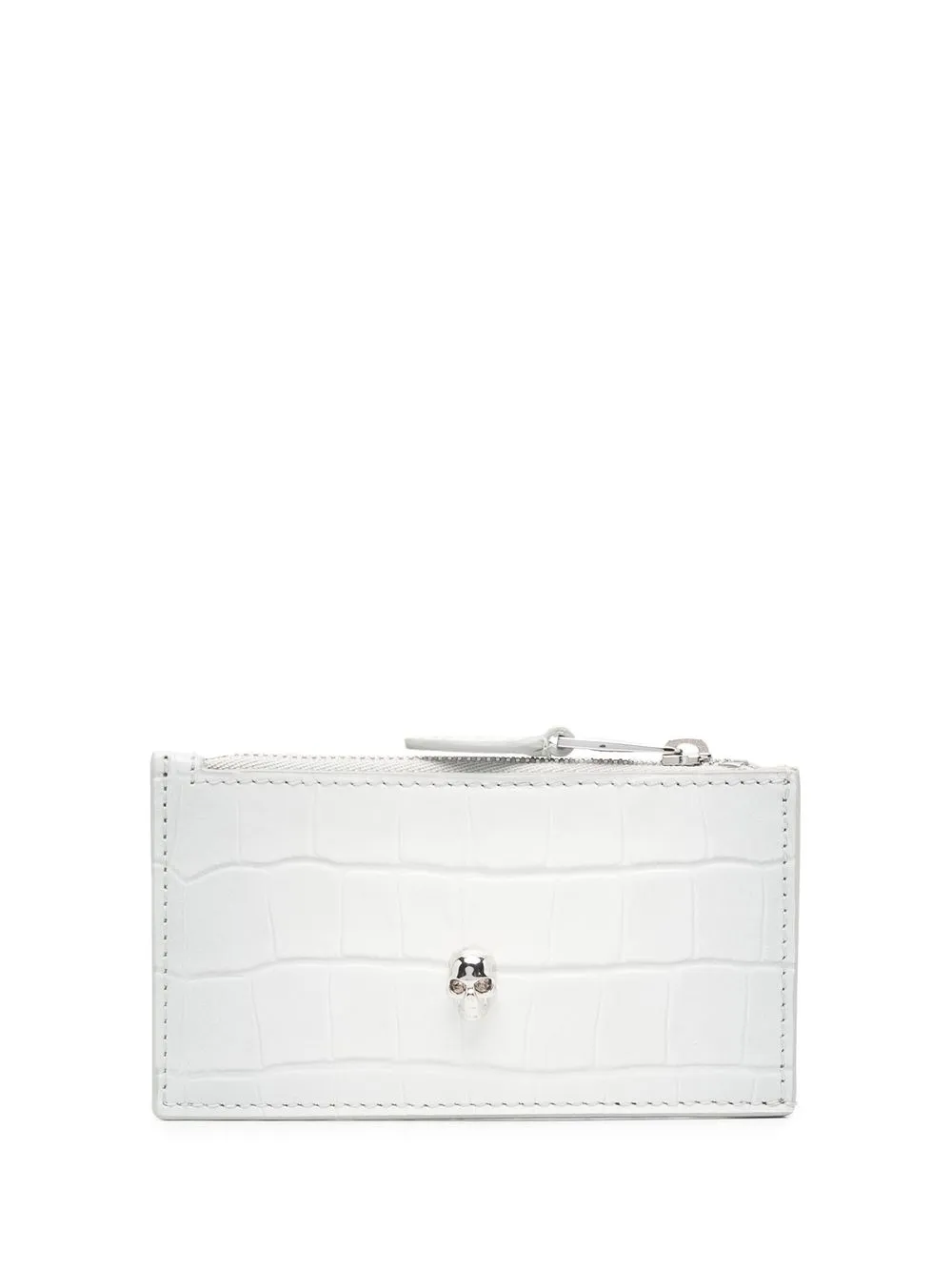 croc-effect calf leather purse