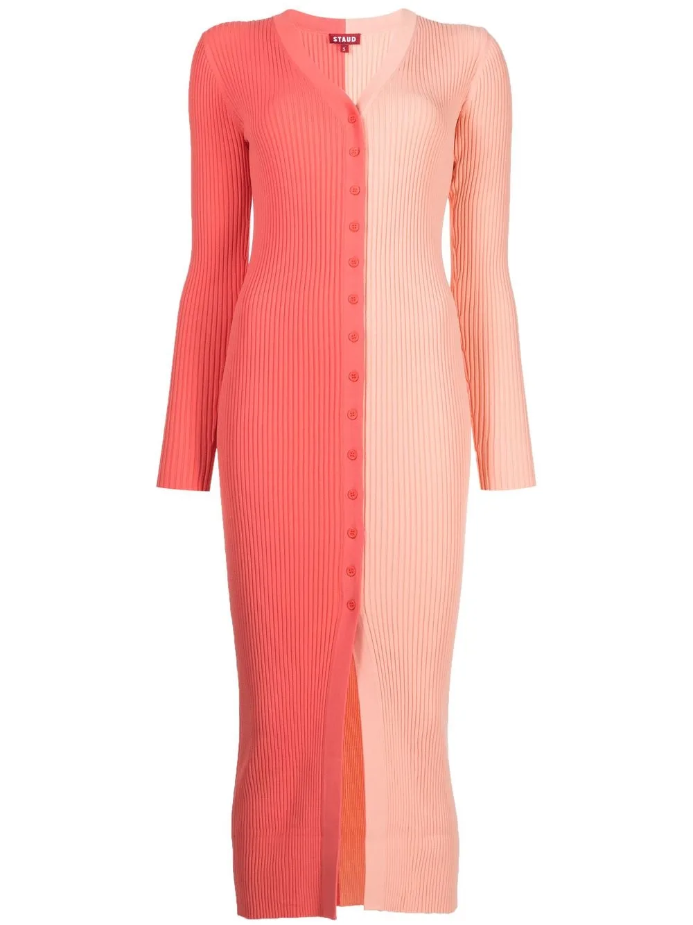 

STAUD two-tone V-neck dress - Pink