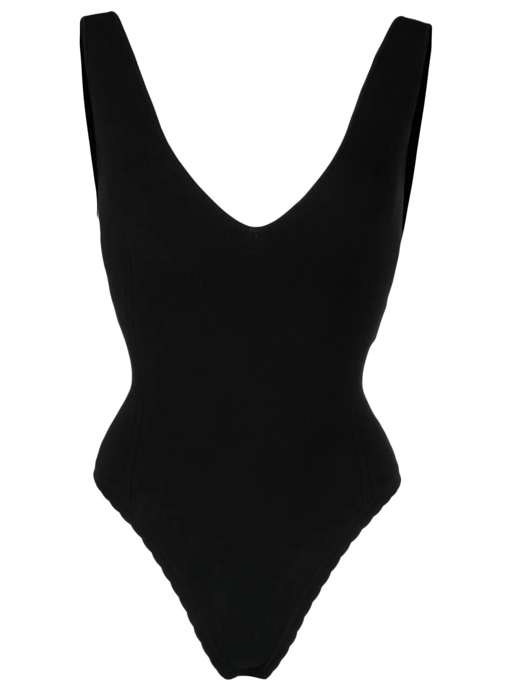 

Victoria Beckham body con cuello en V - Negro