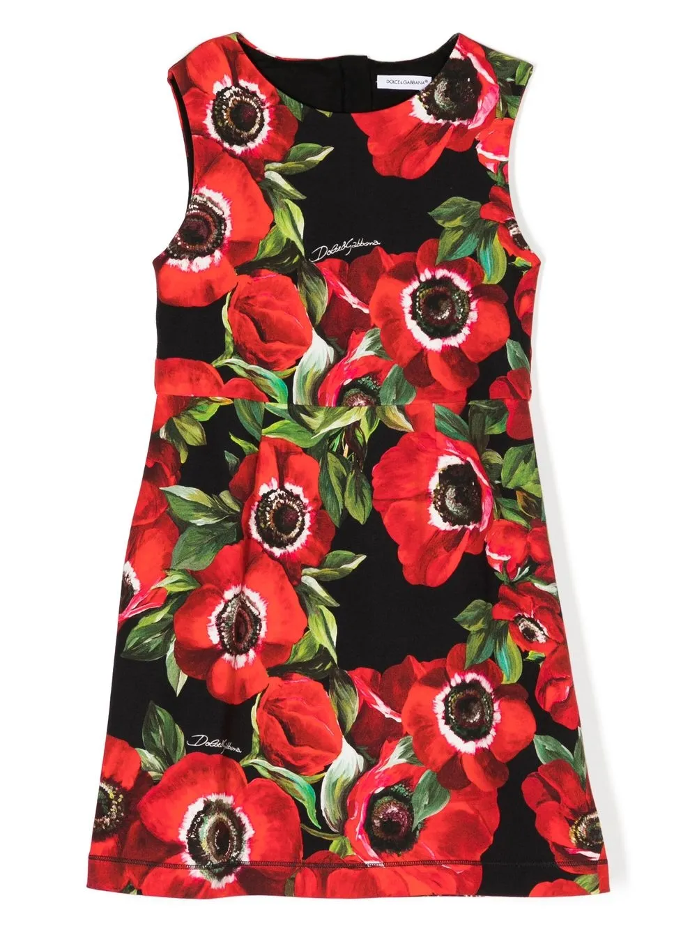 

Dolce & Gabbana Kids poppy-print sleeveless dress - Red