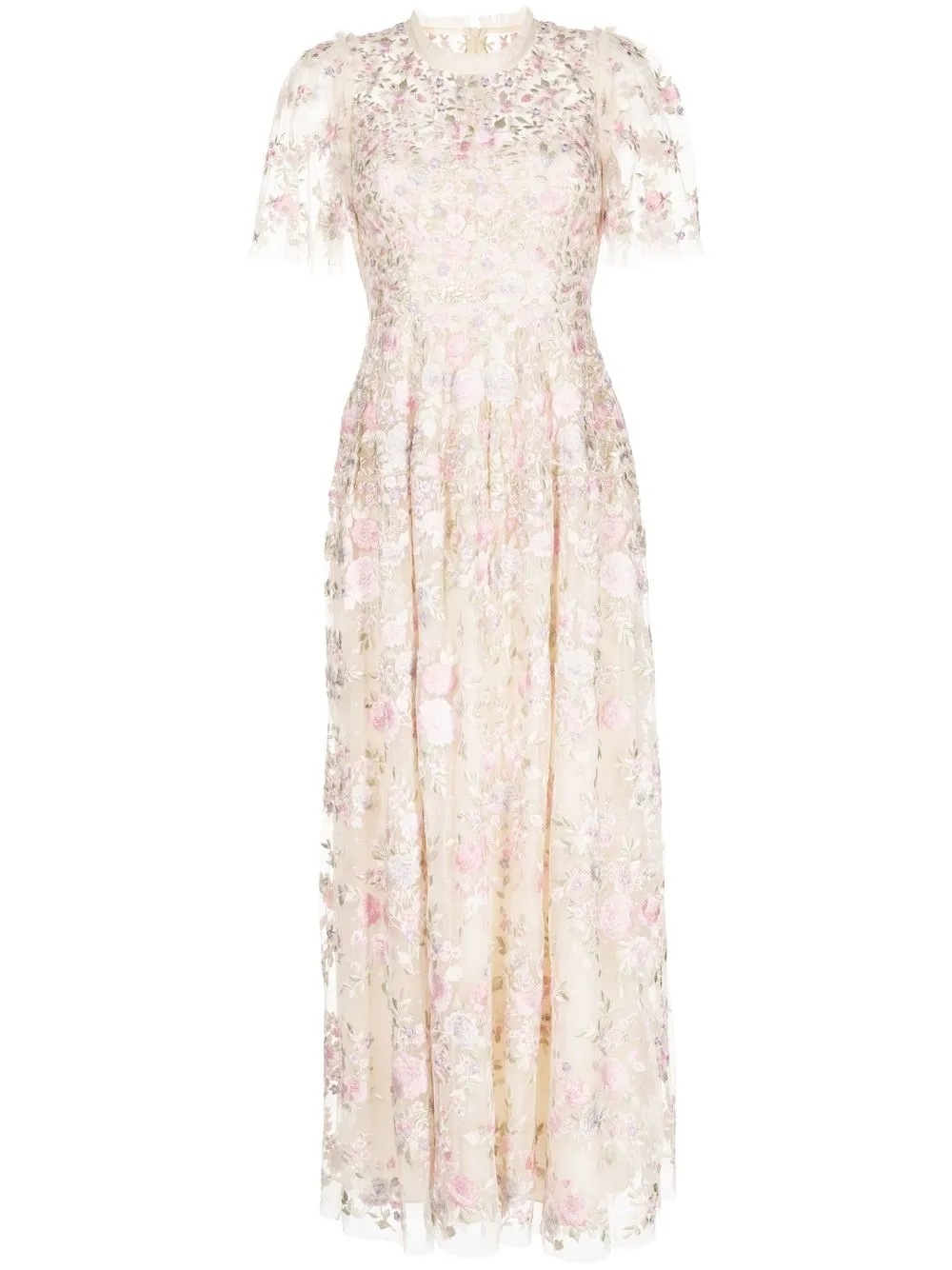 

Needle & Thread floral-embroidered midi dress - Multicolour