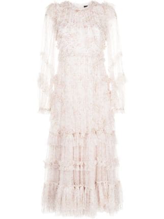 Needle & Thread Ruffled Tulle Midi Dress - Farfetch