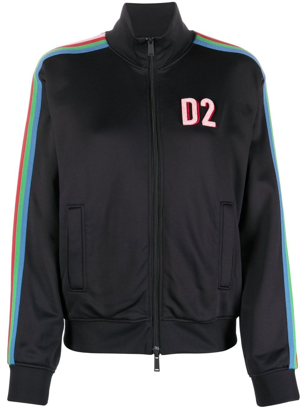 side-stripe zip-up sweatshirt