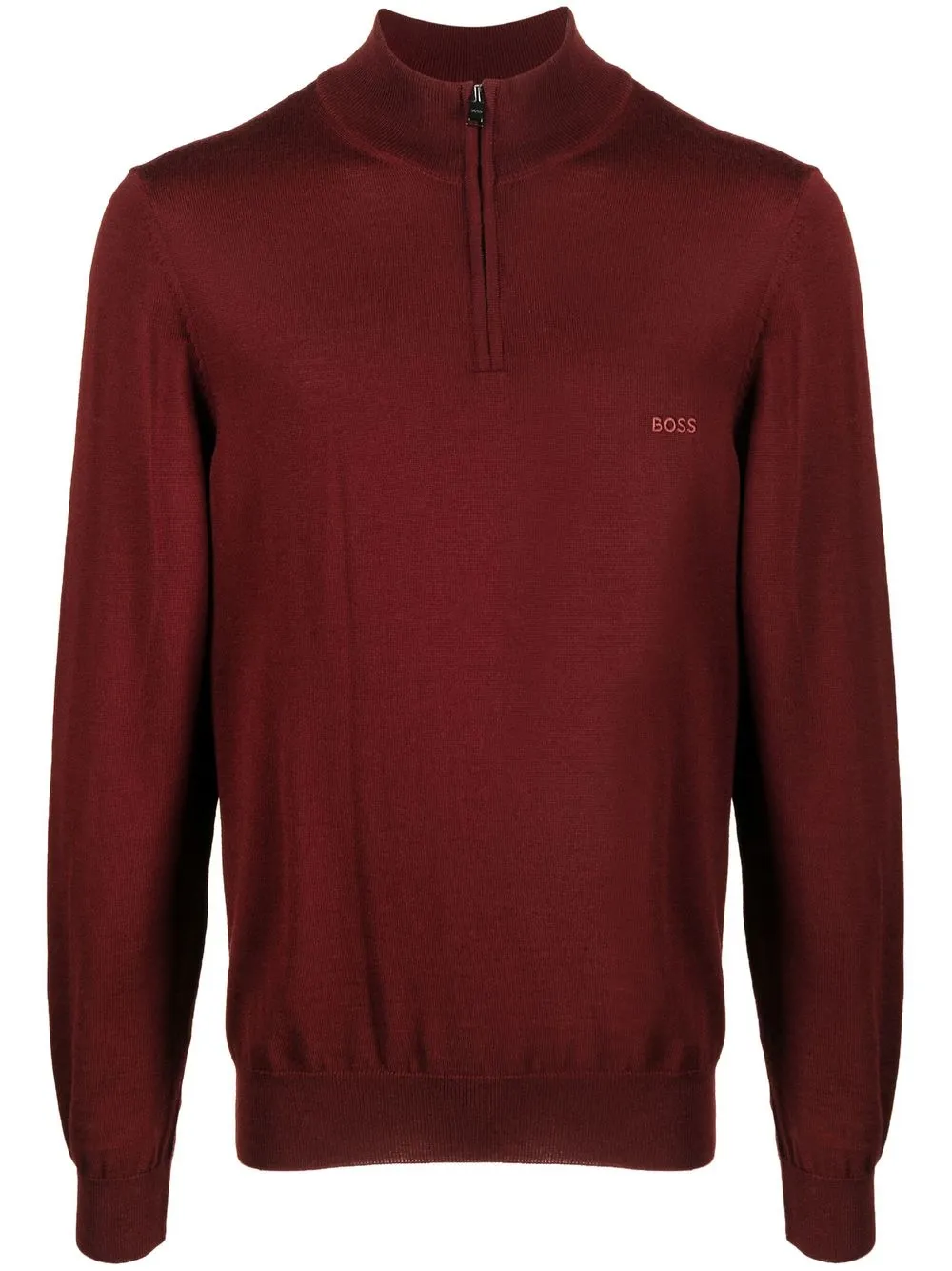 

BOSS zip-front knitted jumper - Red