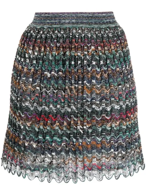 Missoni pleated zig-zag woven skirt
