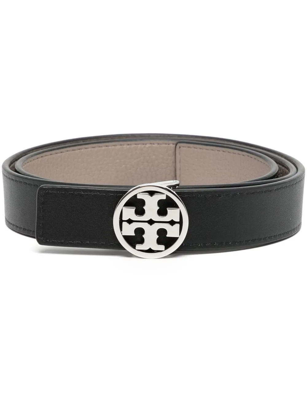 

Tory Burch logo-plaque leather belt - Black