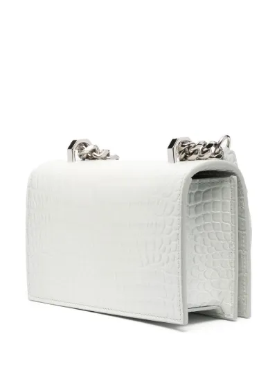 Alexander McQueen Four-ring crystal-embellished shoulder bag white 