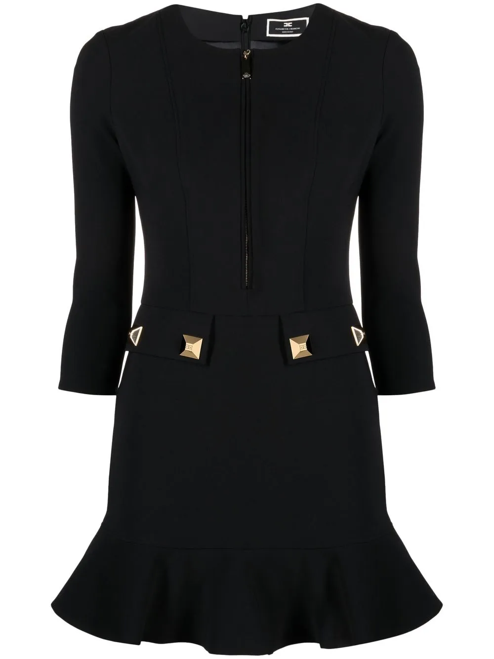 

Elisabetta Franchi vestido midi con dobladillo acampanado - Negro