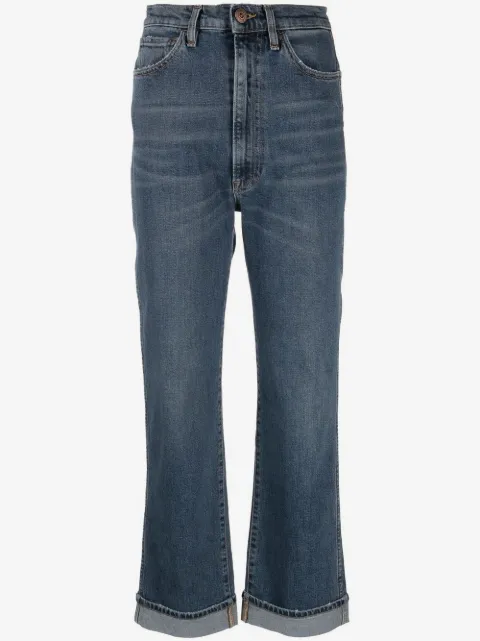 3x1 high-waist straight-leg jeans
