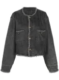 R13 chain-embellished denim jacket - Grey