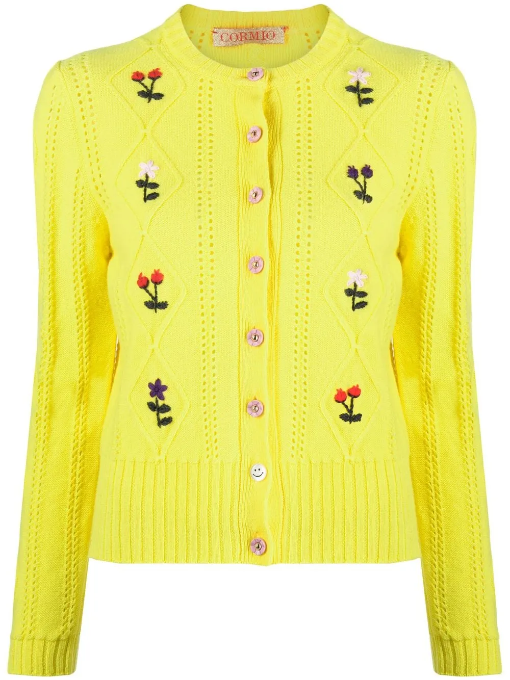 

CORMIO button-fastening knitted cardigan - Yellow