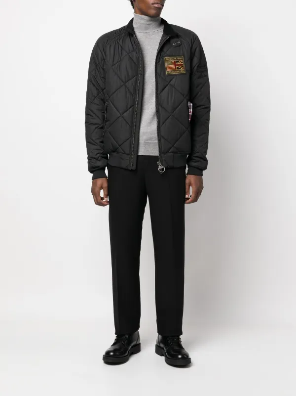 Barbour logo-patch Quilted Jacket | Black | FARFETCH