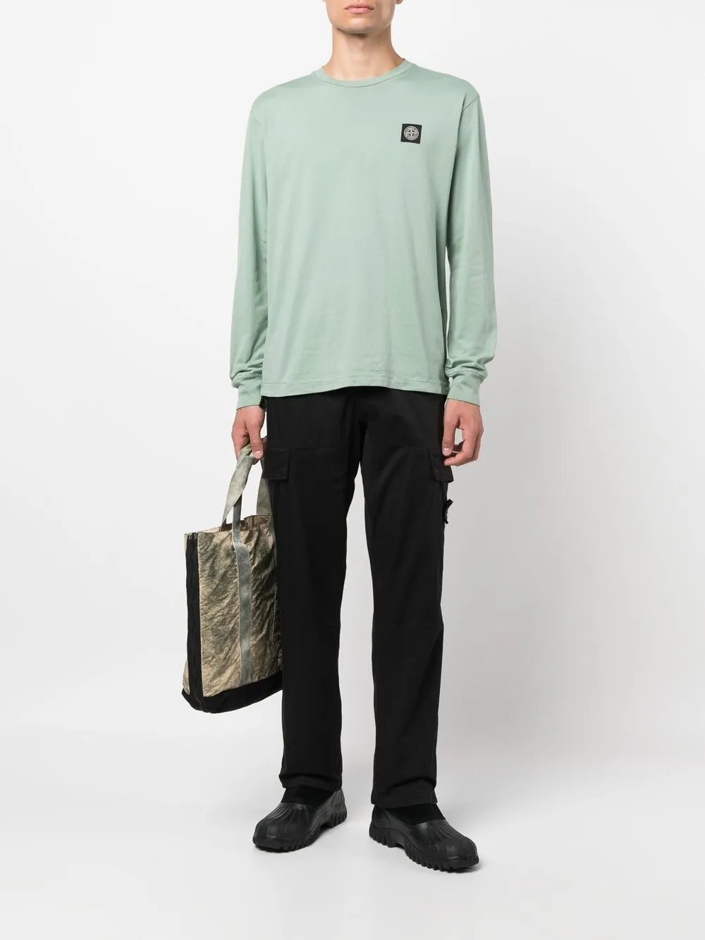 Stone Island T-shirt met logopatch - Groen
