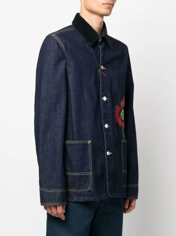 Kenzo embroidered-flower Detail Denim Jacket - Farfetch