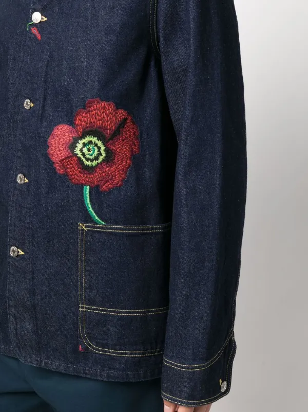 Kenzo embroidered-flower Detail Denim Jacket - Farfetch