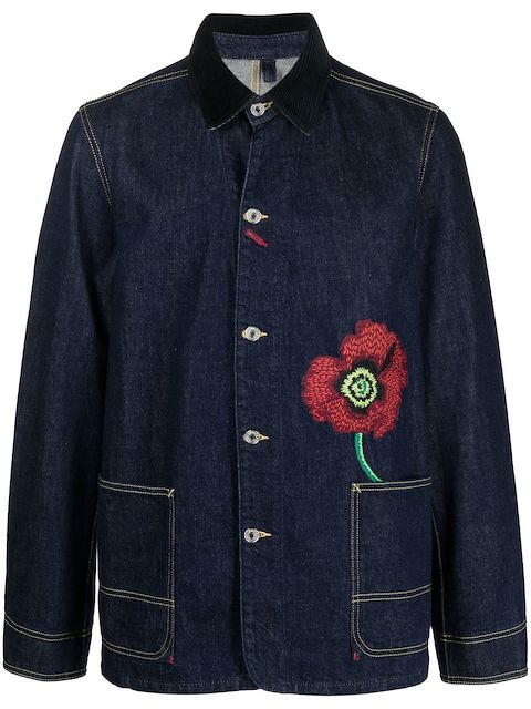 Kenzo embroidered-flower detail denim jacket