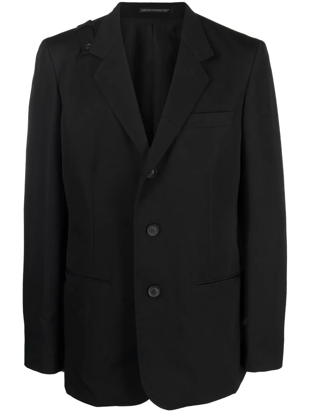 

Yohji Yamamoto fitted single-breasted button blazer - Black