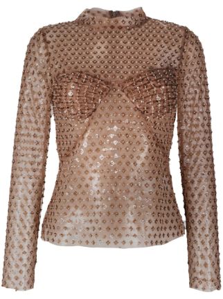 Long sleeve top store with sequin embellishment