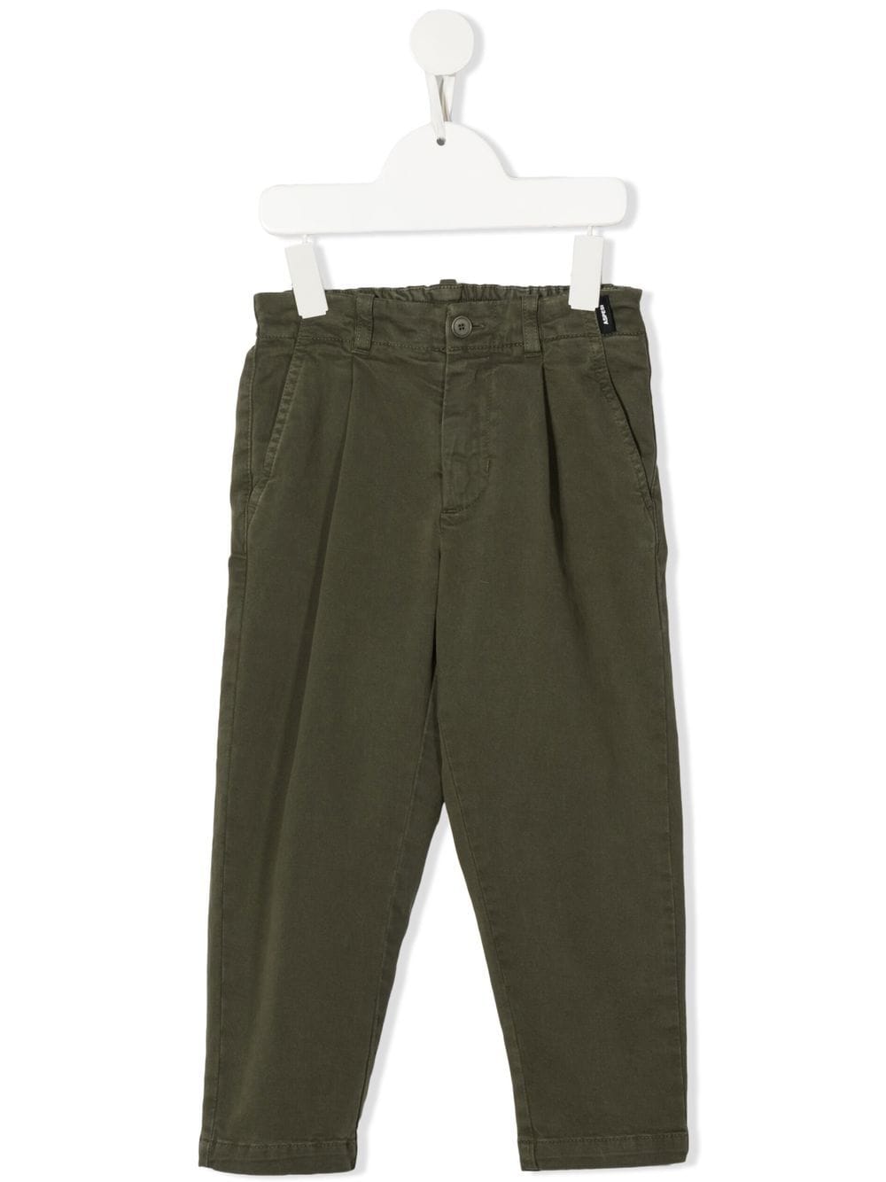 aspesi kids pantalon droit à taille élastiquée - vert