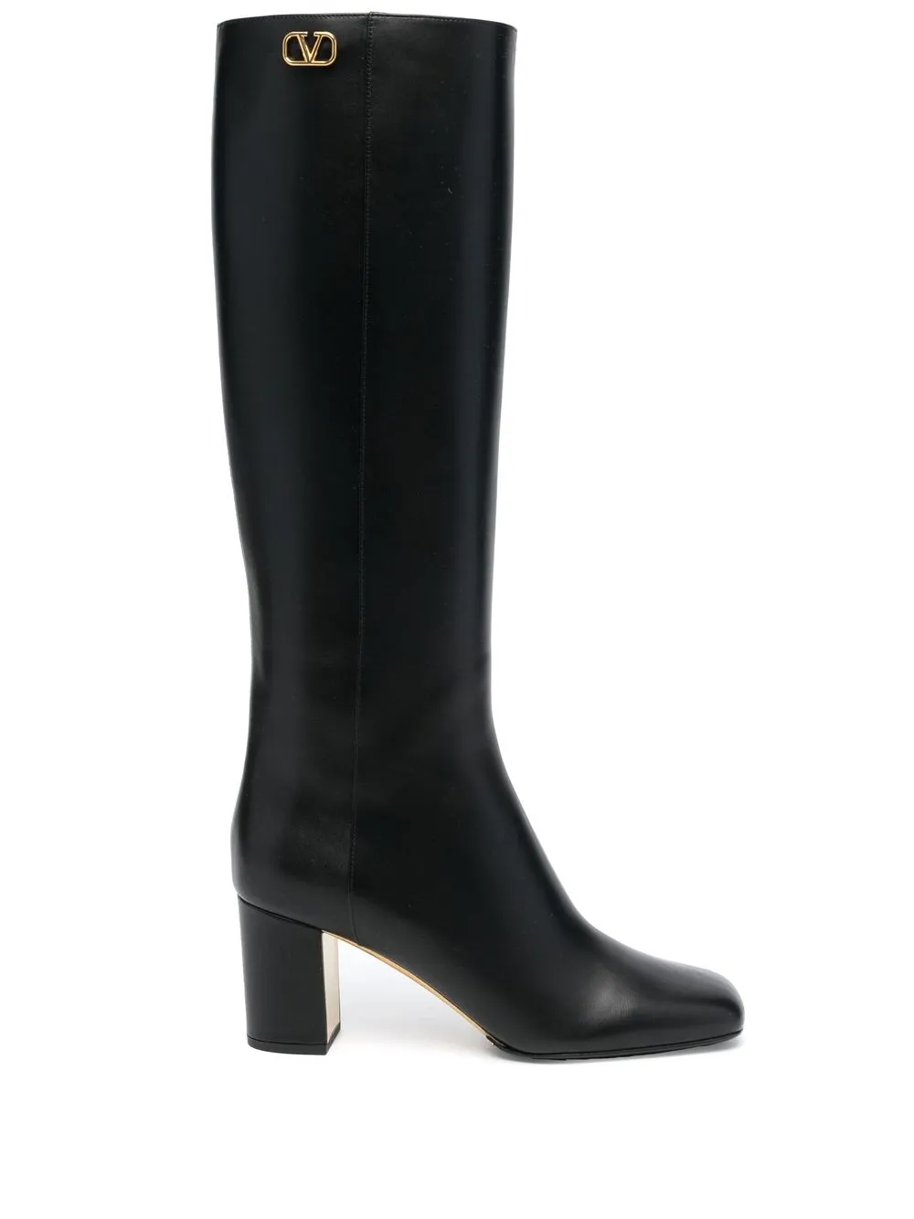 

Valentino Garavani side logo-plaque knee-length 70mm boots - Black