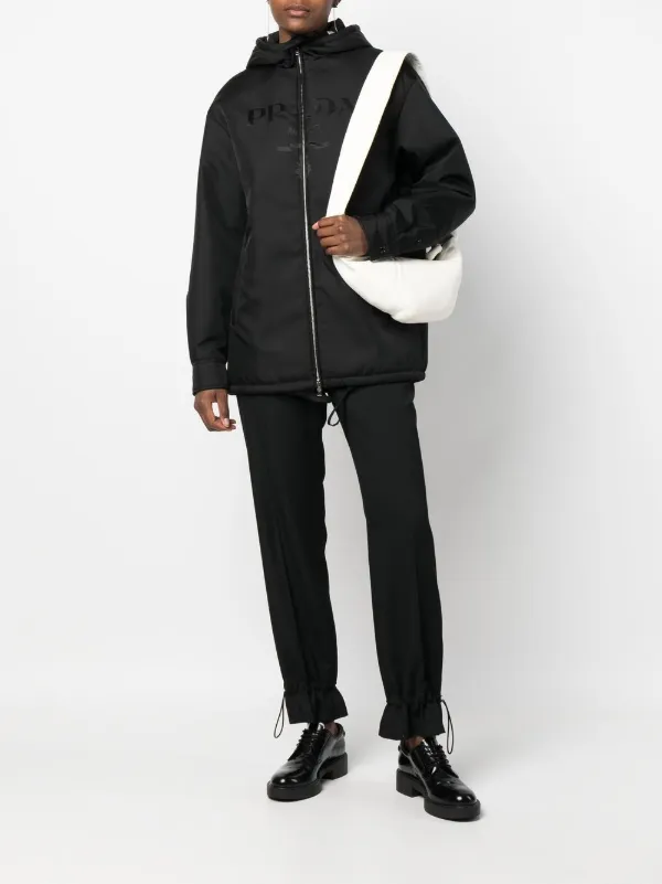 Prada Re-Nylon Hooded Jacket | Black | FARFETCH RO