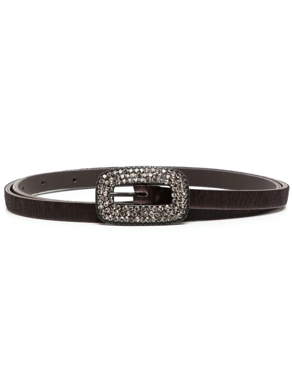 

Madison.Maison rhinestone thin belt - Brown