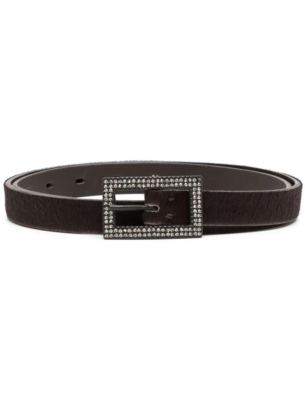 

Madison.Maison rhinestone buckle belt - Brown