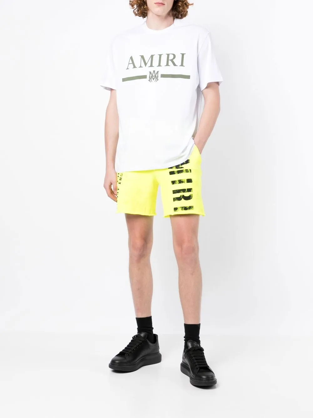 AMIRI Trainingsshorts met logoprint - Geel