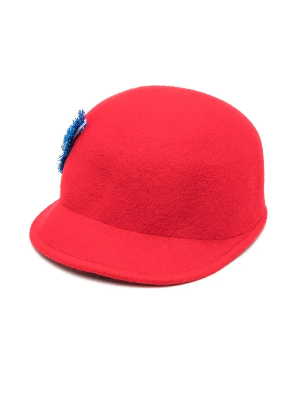 

Mi Mi Sol feather-detail wool hat - Red