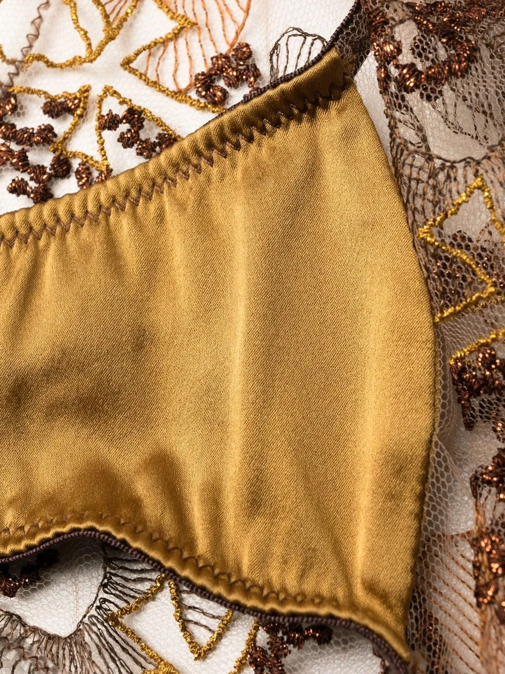  Ihuoma Slip Divine Feminine Con Ricamo - Marrone 
