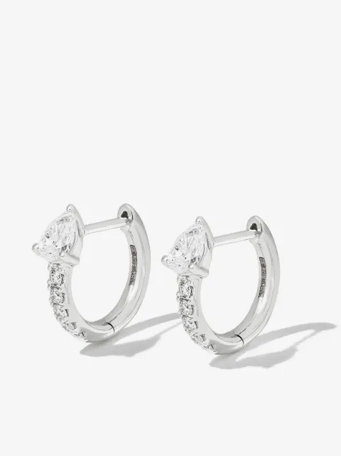 Anita Ko 18kt white gold Bobbi diamond hoop earrings