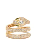 Anita Ko 18kt yellow gold Snake Coil diamond and emerald ring
