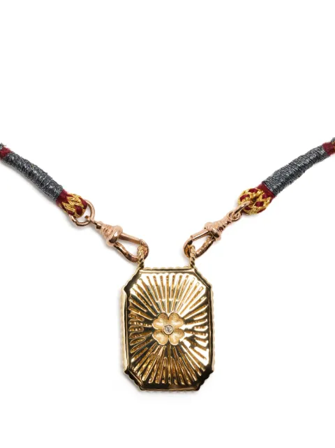 Marie Lichtenberg 18kt yellow gold diamond mini scapular necklace