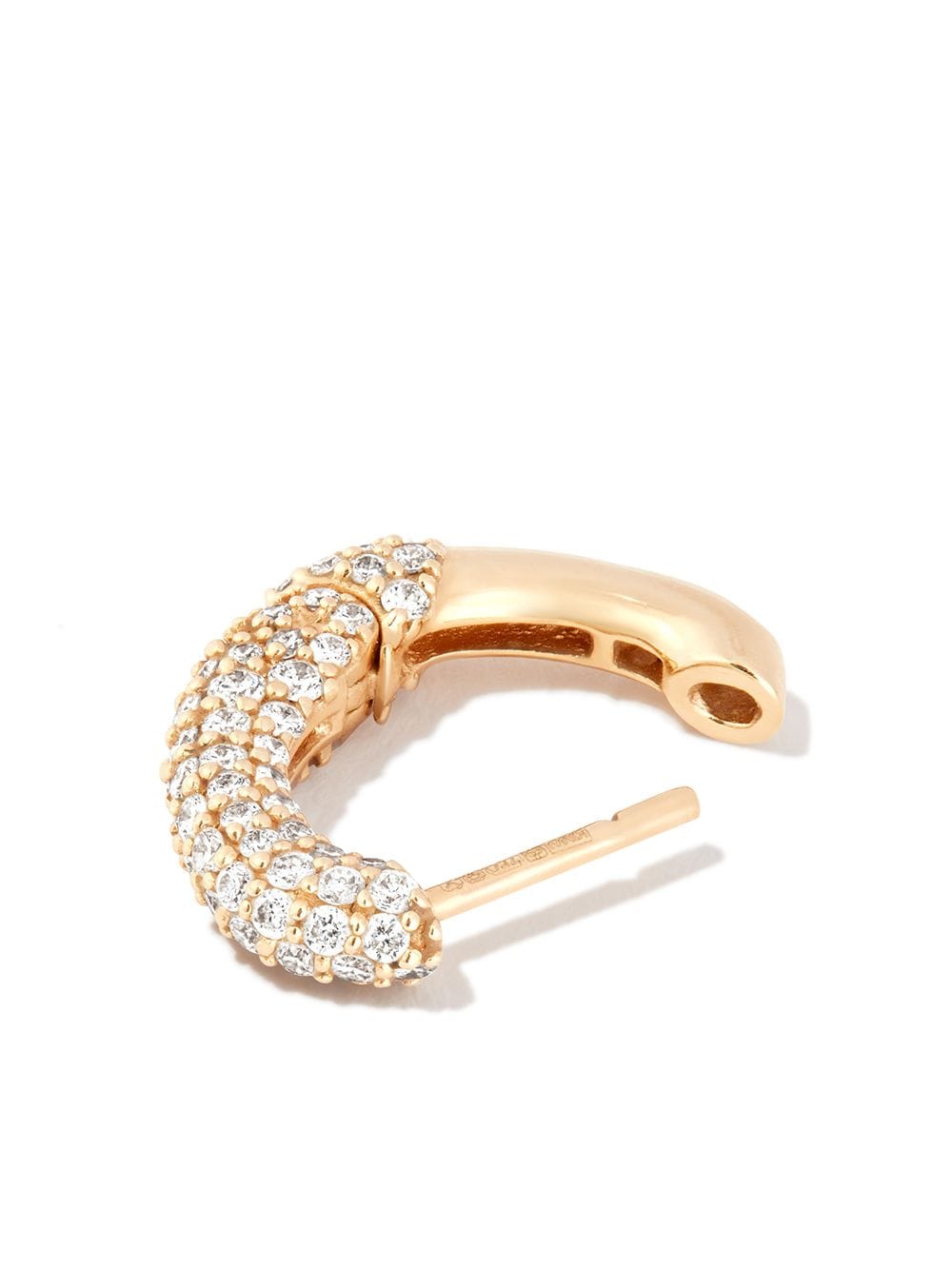 Shop Kimai 18kt Yellow Gold Chubby Diamond Hoop Earring In 金色