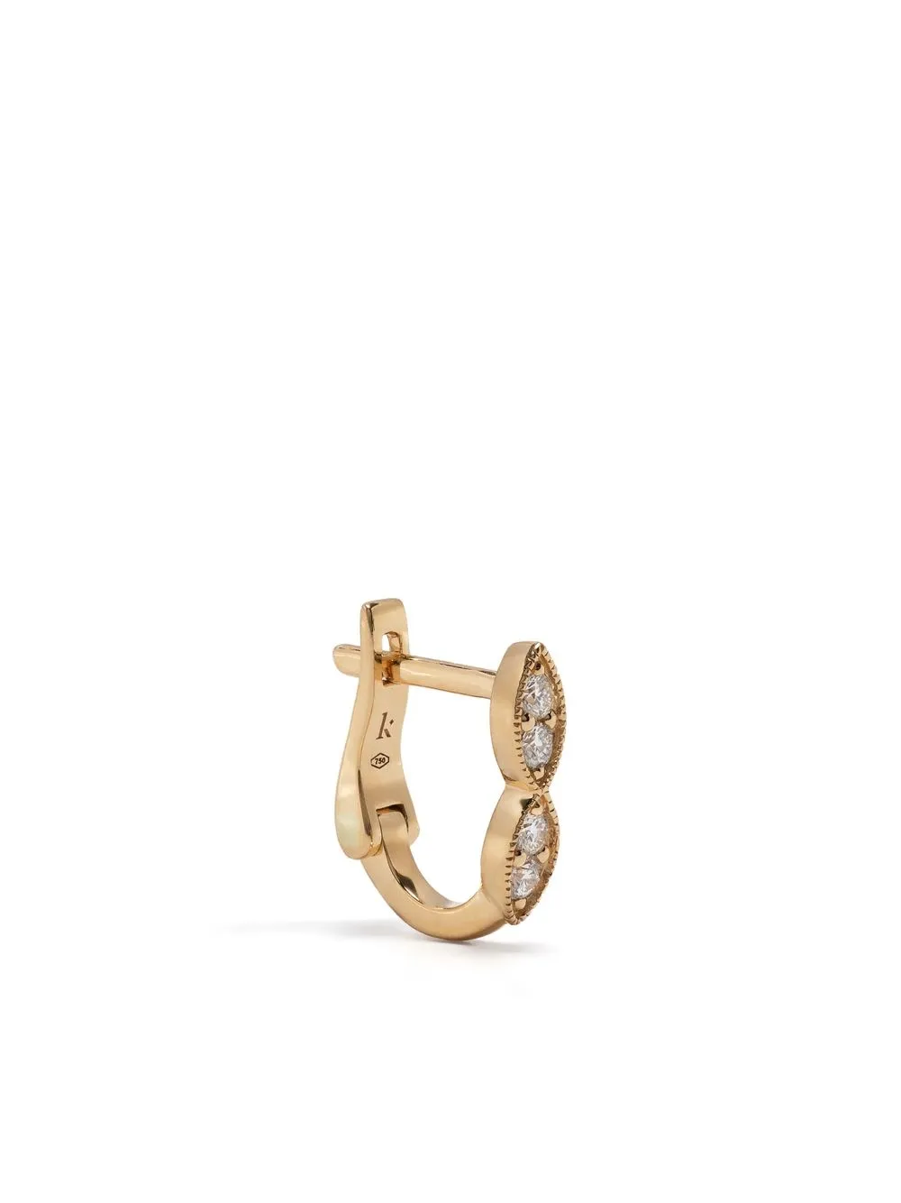 

Kimaï arracadas Mini Hoop en oro amarillo de 18kt con diamantes - Dorado