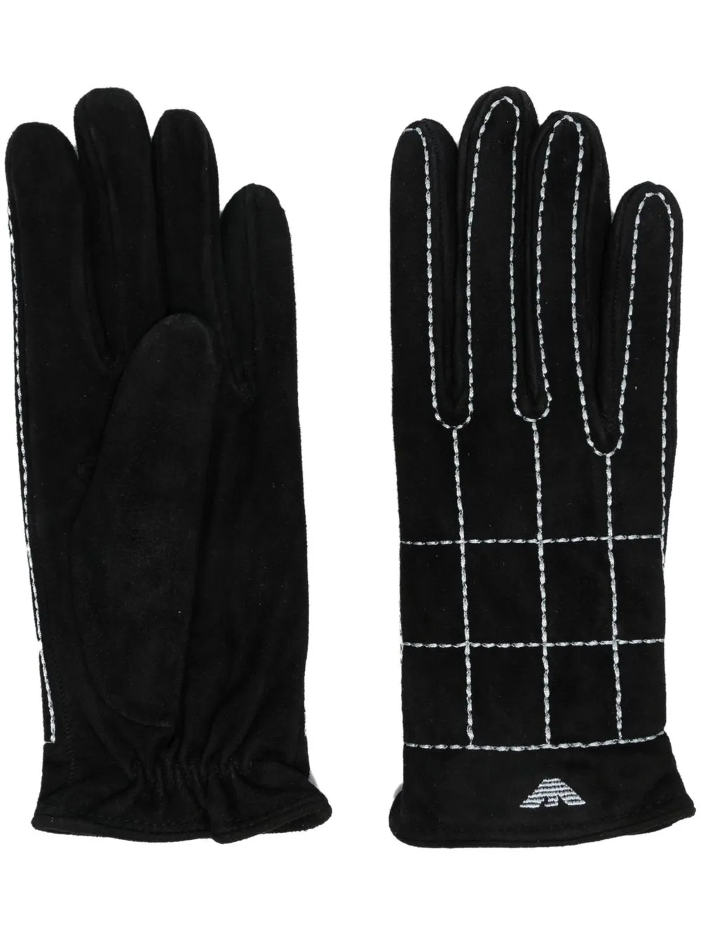 

Emporio Armani contrast-stitch sheepskin gloves - Black