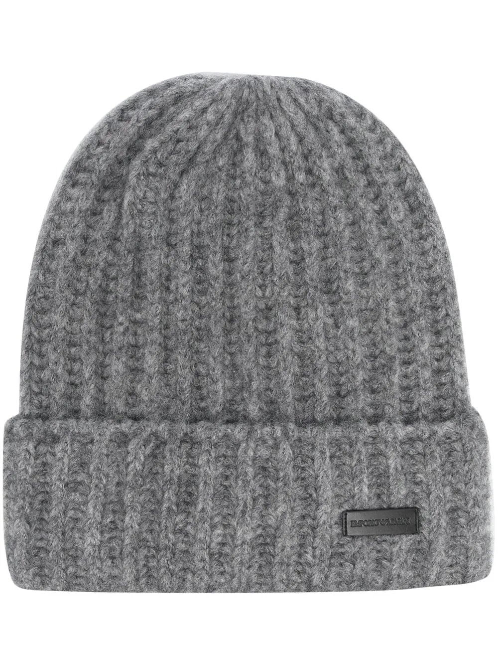 

Emporio Armani gorro tejido con parche del logo - Gris