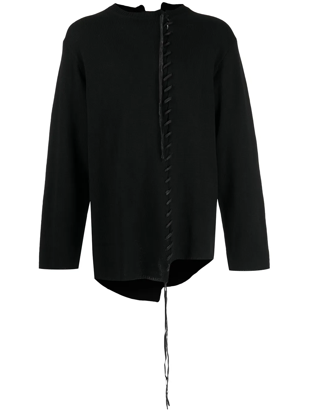 

Yohji Yamamoto lace-up detail jumper - Black