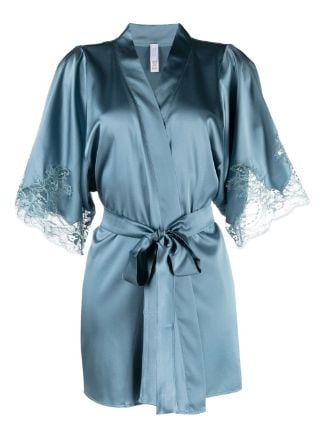 Fleur Of England lace-trim tie-waist Robe - Farfetch