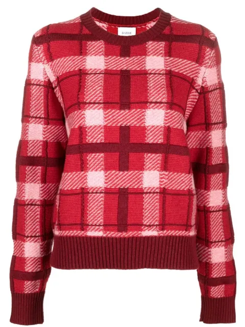 Barrie check-pattern cashmere jumper