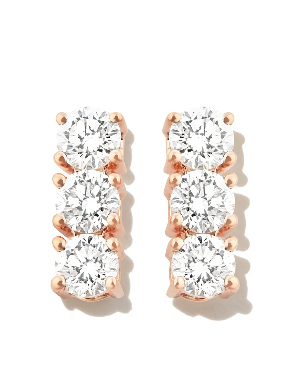 

Anita Ko 18kt rose gold Three Dot diamond earrings - Pink