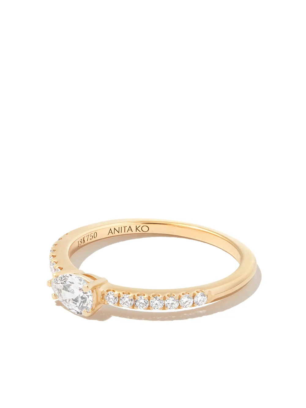 

Anita Ko 18kt yellow gold Sideways Pear diamond ring