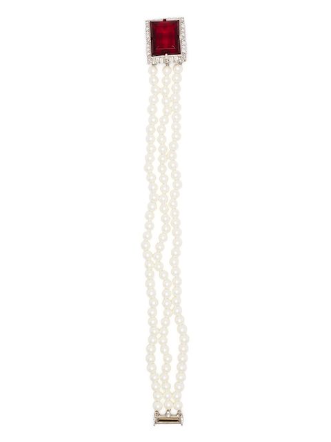 Kenneth Jay Lane three-row pearl necklace