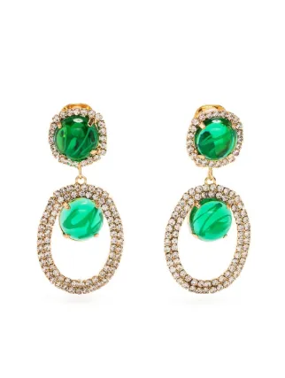 Kenneth jay lane emerald drop earrings store