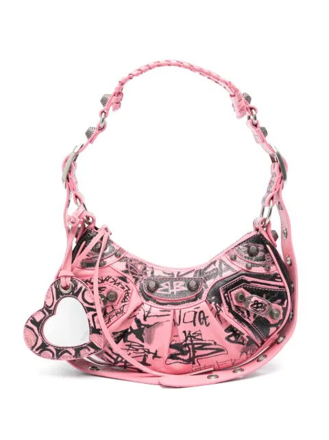 Balenciaga Le Cagole XS graffiti shoulder bag