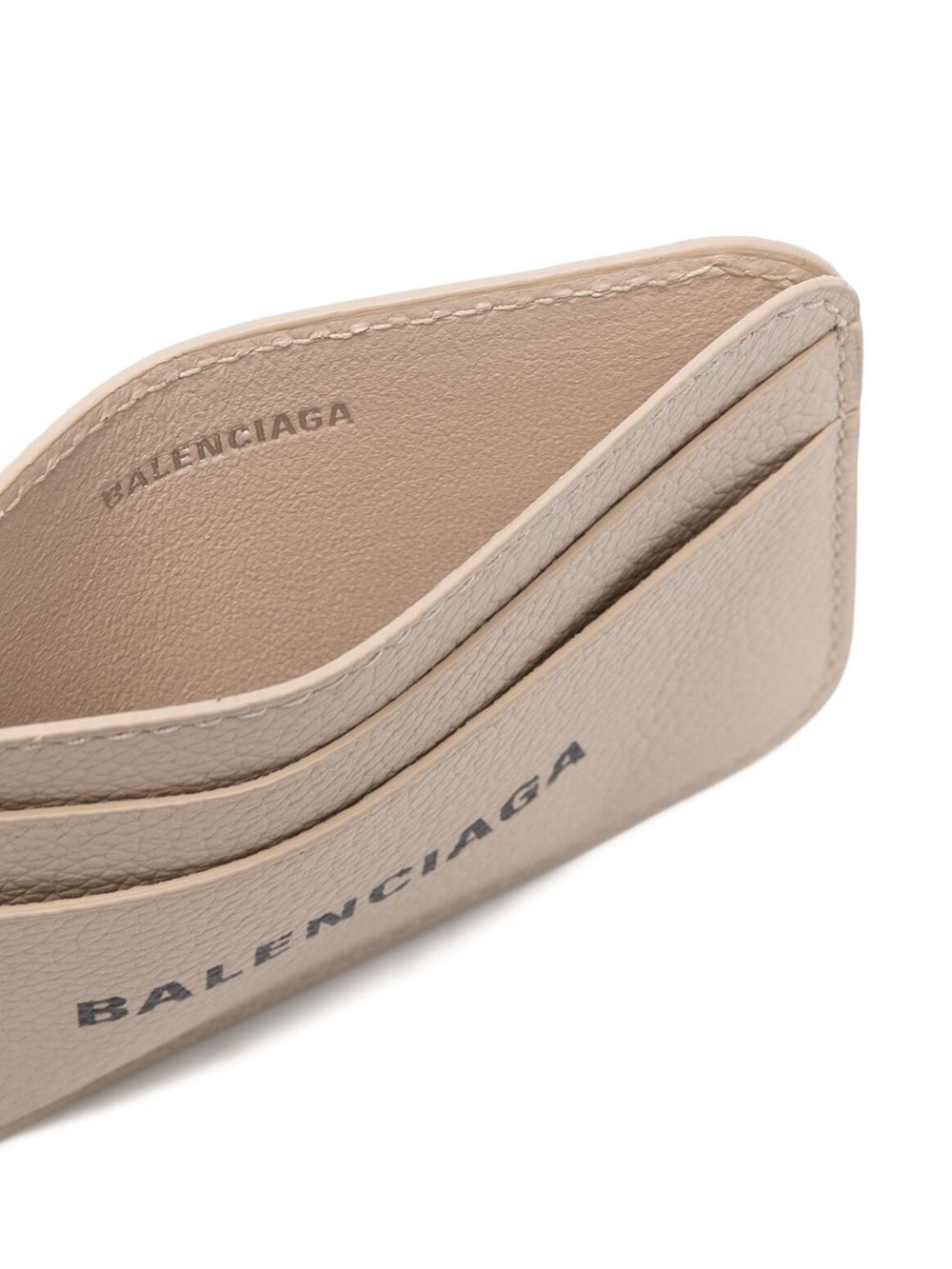 Shop Balenciaga Logo-print Cardholder In Neutrals