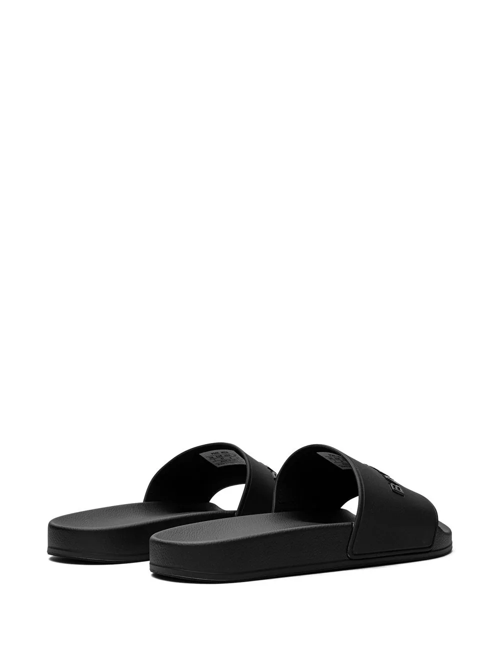 Balenciaga Badslippers met logo-reliëf Zwart