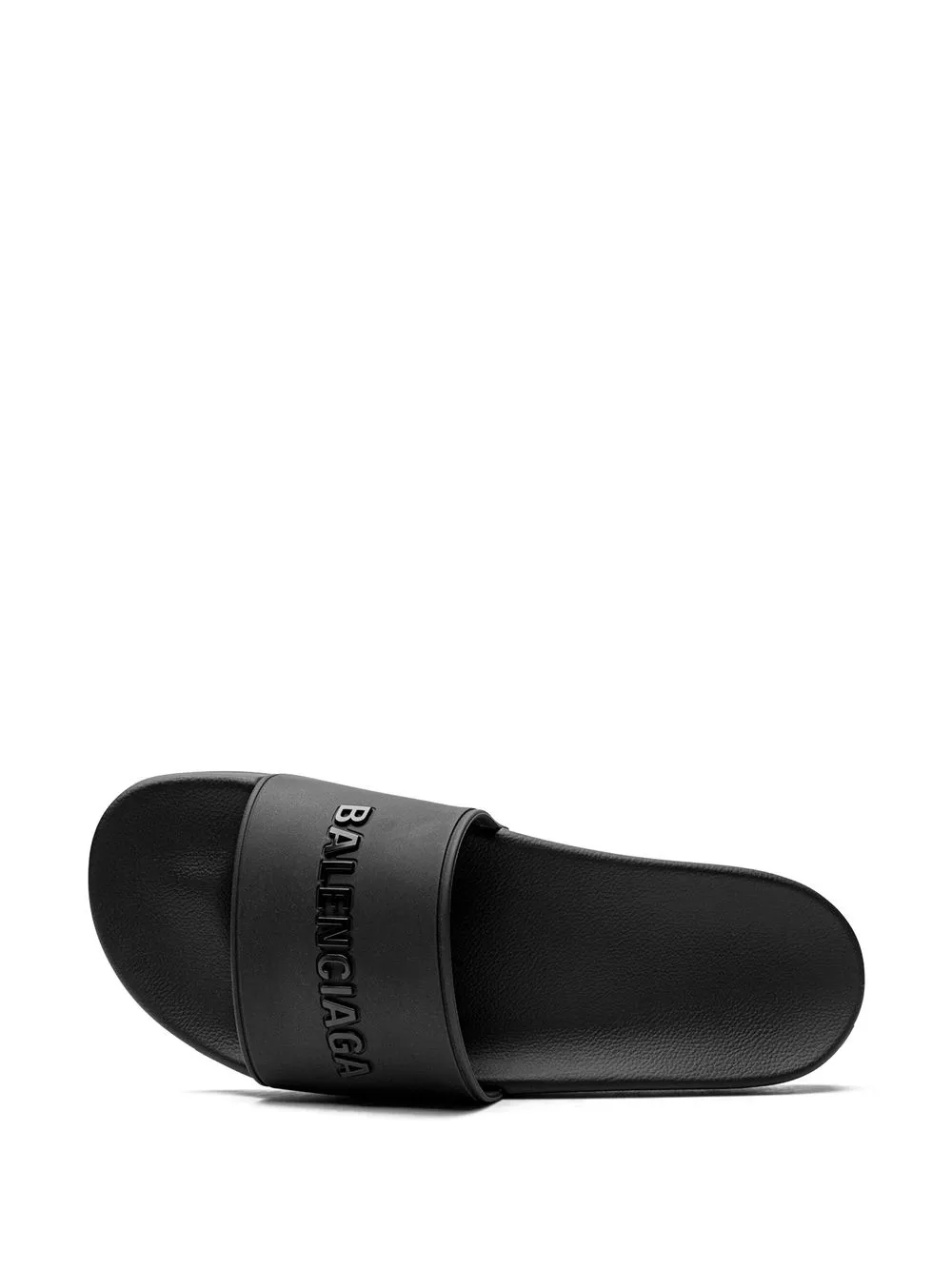 Balenciaga Badslippers met logo-reliëf Zwart